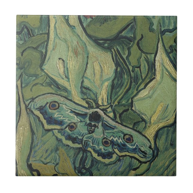 Vincent van Gogh - Stora påfågelsspinnaren Kakelplatta (Framsidan)