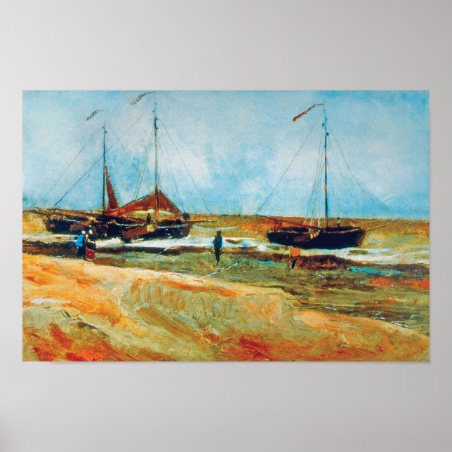 Vincent Van Gogh - Strand i Scheveningen Finkonst Poster (Framsidan)