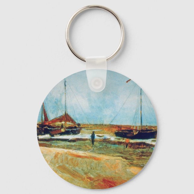 Vincent Van Gogh - Strand i Scheveningen Konstverk Nyckelring (Framsida)