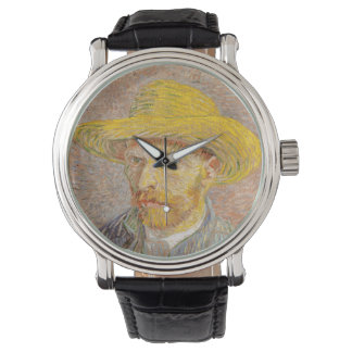 Vincent Van Gogh Straw Hat Porträtt Painting Armbandsur
