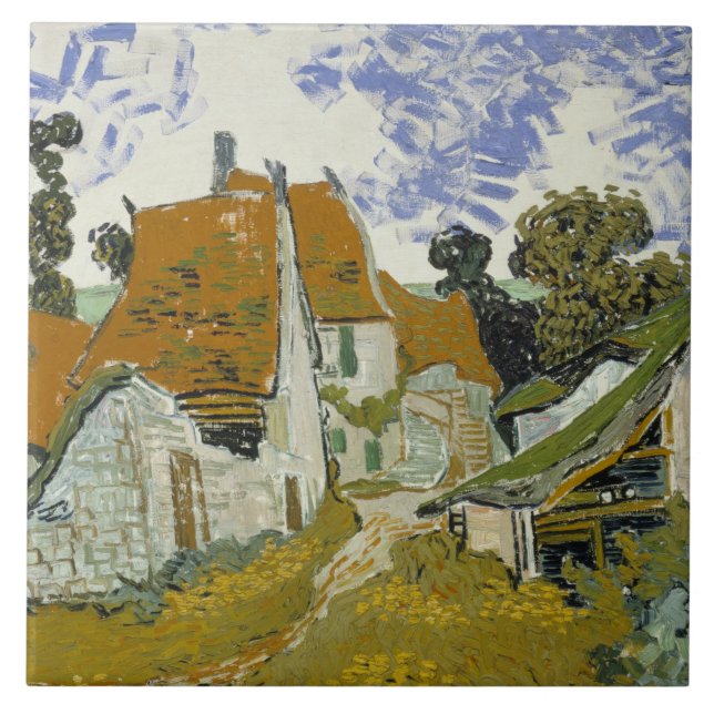 Vincent van Gogh - Street in Auvers-sur-Oise Kakelplatta (Framsidan)