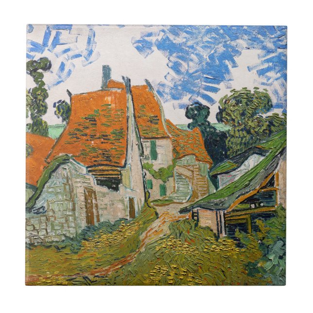 Vincent van Gogh - Street in Auvers-sur-Oise Kakelplatta (Framsidan)