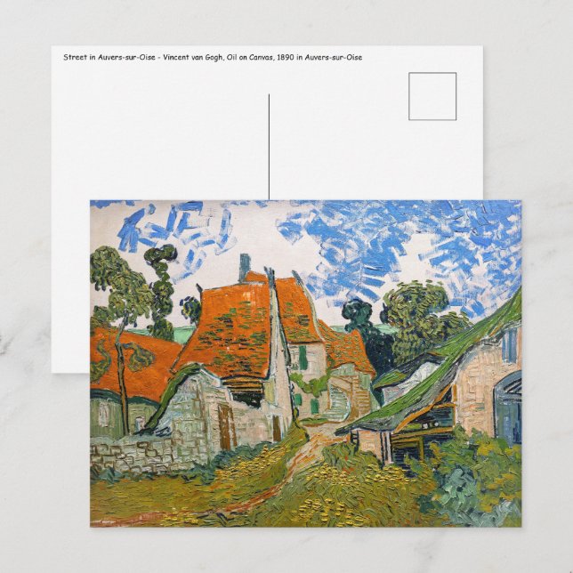 Vincent van Gogh - Street in Auvers-sur-Oise Vykort (Fram/baksida)