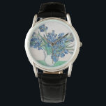 Vincent Van Gogh. Stryk. Impressionistisk blommigt Armbandsur<br><div class="desc">Vincent Van Gogh "Irises",  klocka.</div>