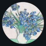 Vincent Van Gogh. Stryk. Impressionistisk blommigt Runt Klistermärke<br><div class="desc">Vincent Van Gogh "Irises"-klistermärke.</div>