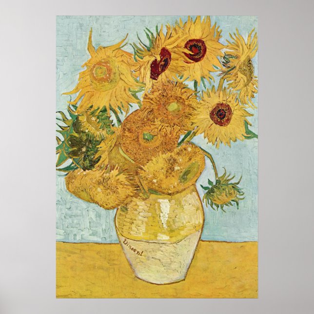 Vincent Van Gogh Sunblomma Vas Poster (Framsidan)