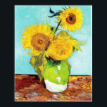 Vincent van Gogh Sunblommblommor Vas First Turcos Poster<br><div class="desc">Vincent van Gogh Sunwers Vas First Version Turcos Background,  augusti 1888,  Oil on Canvas</div>