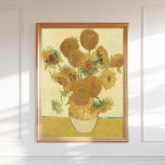 Vincent Van Gogh Sunblommor 1888 Vintage Blommigt Poster<br><div class="desc">Den här konsten har solblommor (Fjärde versionen,  1888) av Vincent van Gogh - en av de mest koniska målningarna i konsthistoriken i blommigten. Digitalt återställt och tryckt med hög upplösning (300 DPI),  belyser den levande färg och det dynamiska penselverket i originalet.</div>
