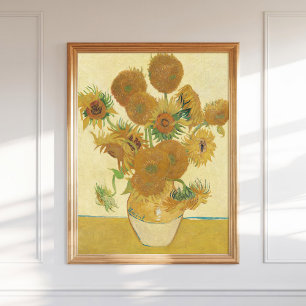 Vincent Van Gogh Sunblommor 1888 Vintage Blommigt Poster