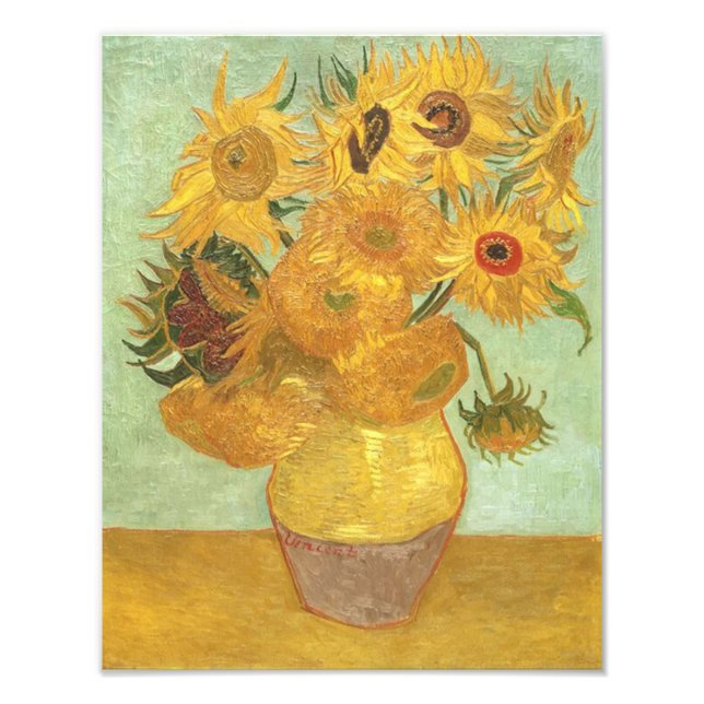 Vincent Van Gogh "'Sunblommor'" Fototryck (Framsidan)