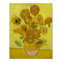 Vincent Van Gogh Sunblommor Gult Background