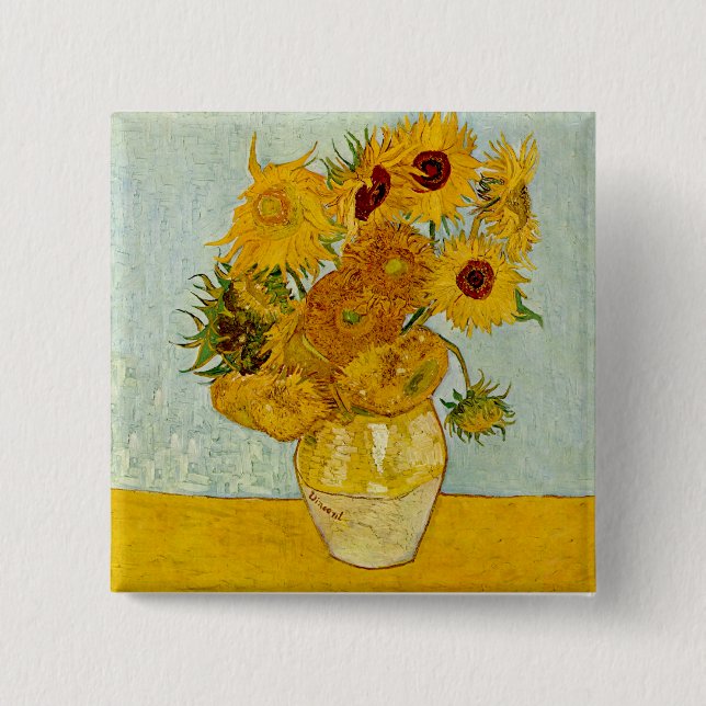 Vincent Van Gogh Sunblommor Knapp (Framsida)