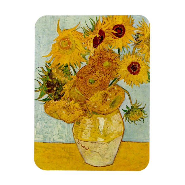 Vincent Van Gogh Sunblommor Magnet (Vertikal)