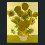 Vincent Van Gogh Sunblommor Poster<br><div class="desc">Solblommor är subjekt i de livsmålningar Vincent van Gogh målade upp 1887 och 1888. Den tidigare målningen som skapades i Paris 1887 skildrar blommorna som ljuger på marken,  medan den andra och mer kända målades ett år senare och visade upp buketter av solblommor i vas.</div>