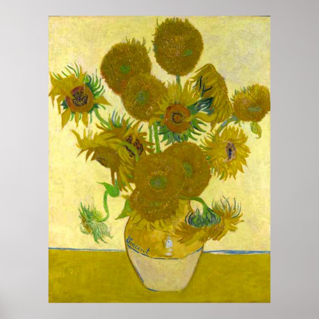 Vincent Van Gogh Sunblommor Poster (Framsidan)