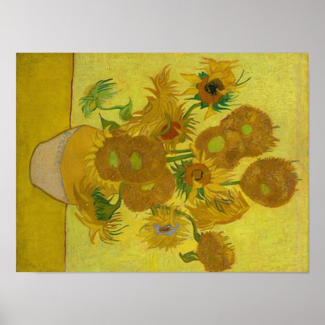 Vincent Van Gogh Sunblommor Poster Print (Framsidan)