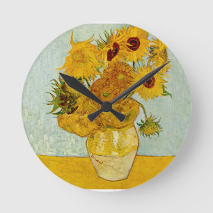 Vincent Van Gogh Sunblommor Rund Klocka