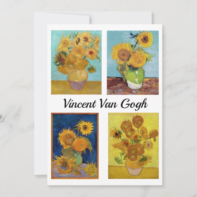 Vincent Van Gogh Sunblommor Serie Inbjudningar (Framsida)