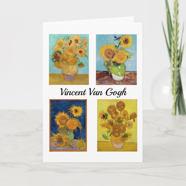 Vincent Van Gogh Sunblommor Serie Kort (Framsida)