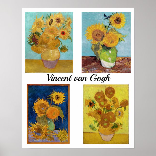 Vincent Van Gogh Sunblommor Serie Poster (Framsidan)