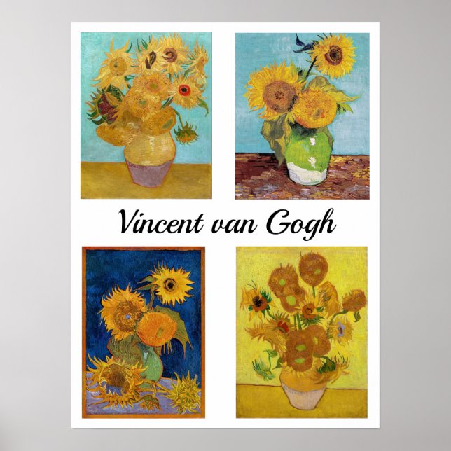 Vincent Van Gogh Sunblommor Serie Poster (Framsidan)