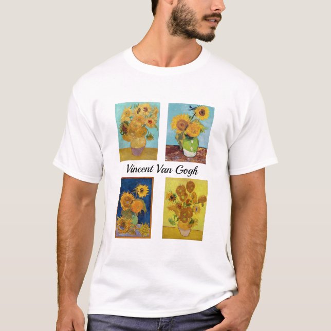 Vincent Van Gogh Sunblommor Serie T Shirt (Framsida)