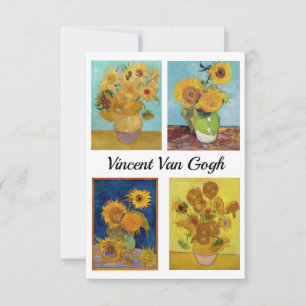Vincent Van Gogh Sunblommor Serie Tack Kort