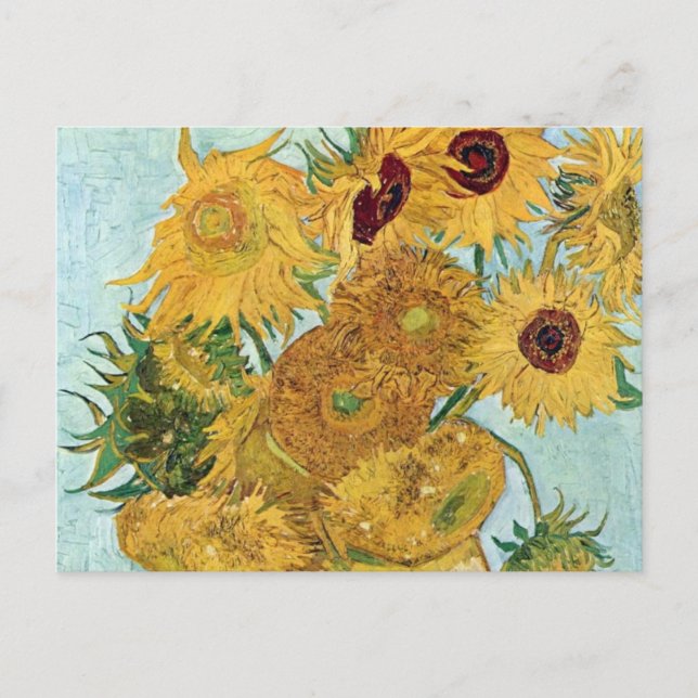 Vincent Van Gogh Sunblommor Vykort (Framsida)