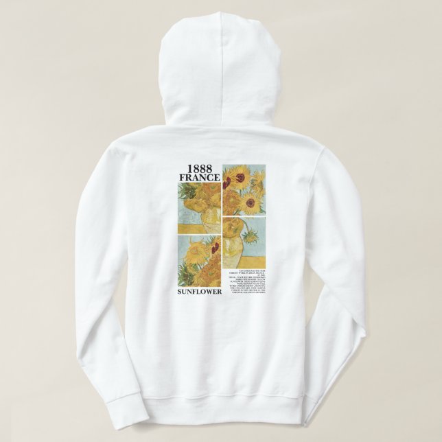 Vincent Van Gogh Sunflowers 1888 Art  Hoodie (Design baksida)
