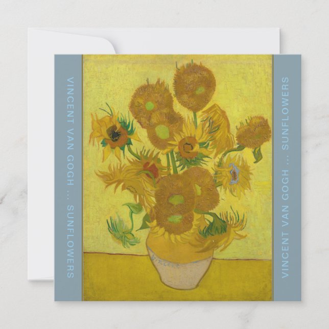 VINCENT VAN GOGH SUNFLOWERS cornblommblue Tack Kort (Framsida)