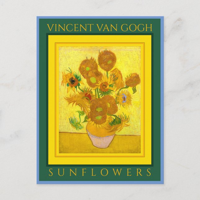VINCENT VAN GOGH ...SUNFLOWERS POSTCARD VYKORT (Framsida)