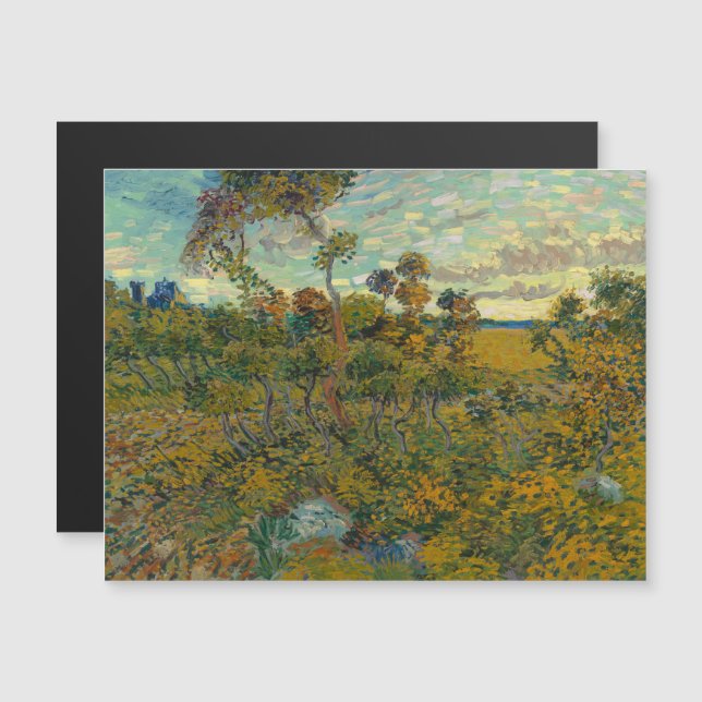 Vincent Van Gogh, Sunset at Montmajour Magnetisk Inbjudningskort (Fram/baksida)