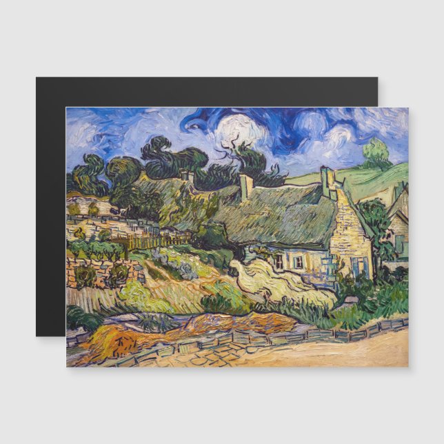 Vincent Van Gogh - Tågburkar Magnetiskt kort (Fram/baksida)
