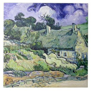 Vincent van Gogh Tankade stugor i Cordeville Kakelplatta