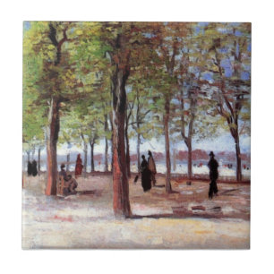 Vincent Van Gogh - Terrass i Luxembourgträdgården Kakelplatta