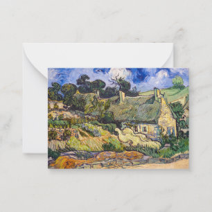Vincent Van Gogh - Thatched Cottages i Cordeville Anteckningskort