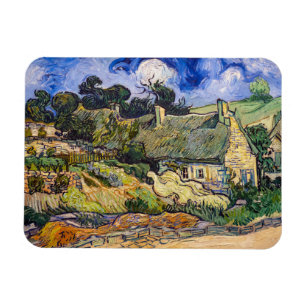 Vincent Van Gogh - Thatched Cottages i Cordeville Magnet