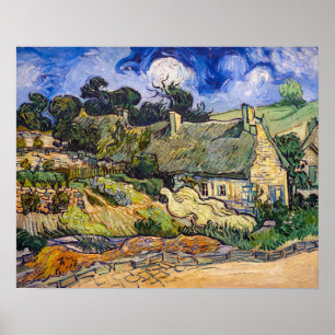 Vincent Van Gogh - Thatched Cottages i Cordeville Poster