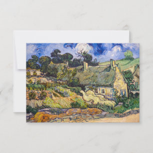 Vincent Van Gogh - Thatched Cottages i Cordeville Tack Kort