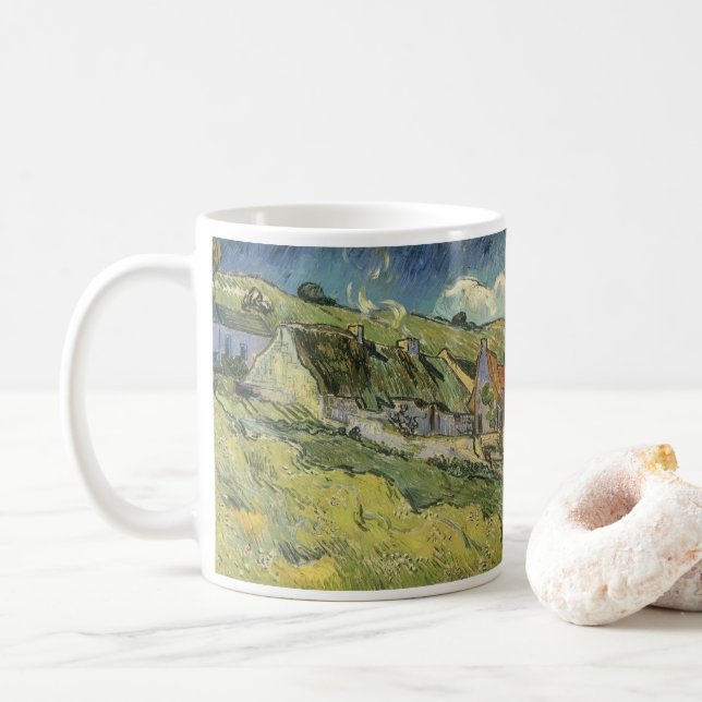 Vincent van Gogh - Thatched Cottages Kaffemugg (Med munk)