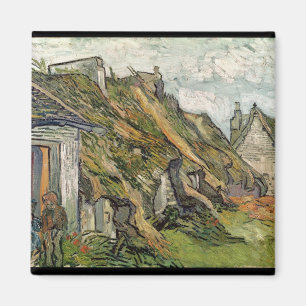 Vincent Van Gogh Thatched stugor i Chaponval Magnet