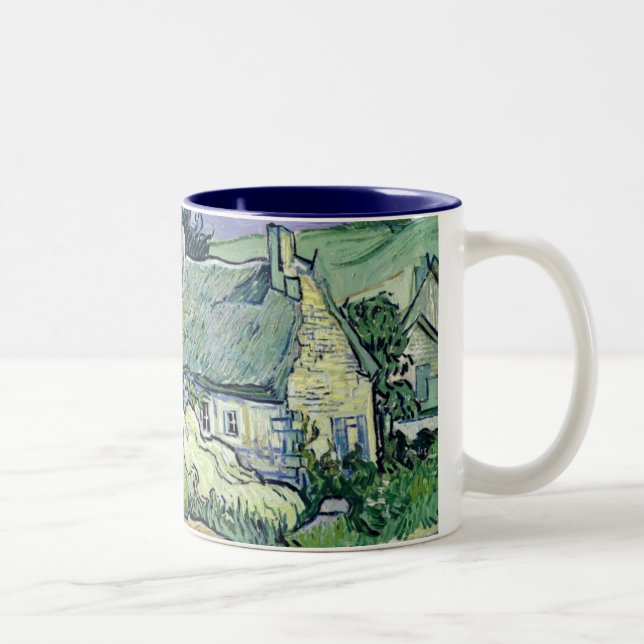 Vincent Van Gogh | Thatched stugor på Cordeville Två-Tonad Mugg (Höger)