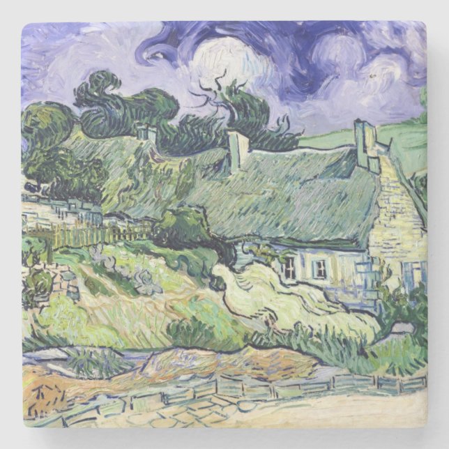 Vincent Van Gogh | Thatched stugor på Cordeville Underlägg Sten (Framsidan)