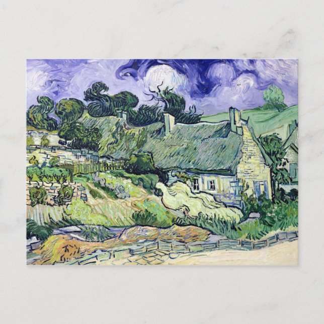 Vincent Van Gogh | Thatched stugor på Cordeville Vykort (Framsida)