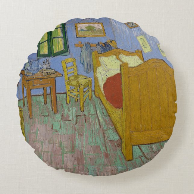 Vincent Van Gogh The Bedroom Rund Kudde (Framsidan)