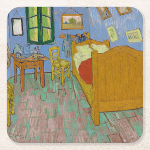 Vincent Van Gogh The Bedroom Underlägg Papper Kvadrat