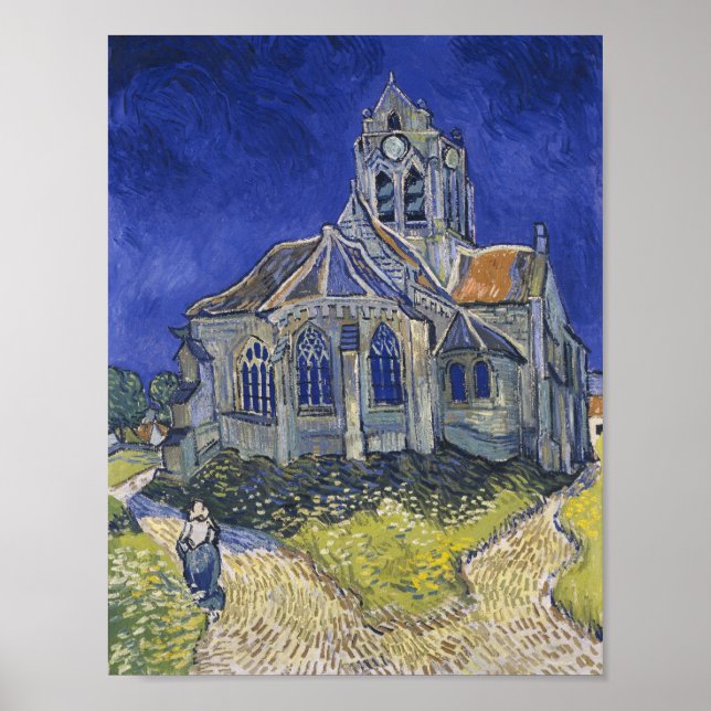 Vincent Van Gogh The Church vid Auvers Art Paintin Poster (Framsidan)