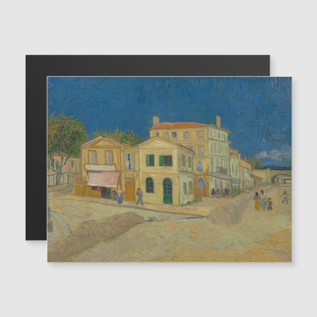 Vincent Van Gogh, The Gult House, The Street Magnetisk Inbjudningskort (Fram/baksida)