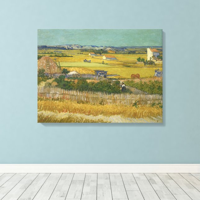 Vincent Van Gogh, The Harvest, De Oogst Canvastryck (Insitu (trägolv))