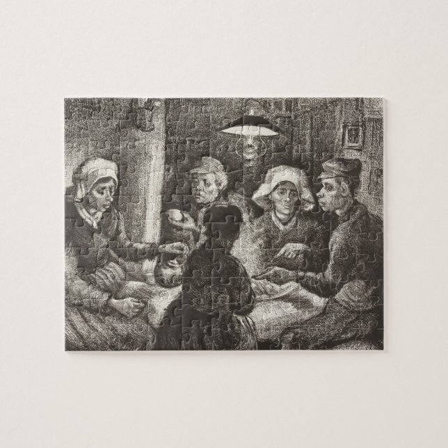 Vincent Van Gogh The Potato Eaters lithograph Pussel (Horisontell)
